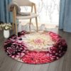 Big Flowers Round Carpet Floor Rug Living Room Bedroom Decor Round Area Rug Carpet