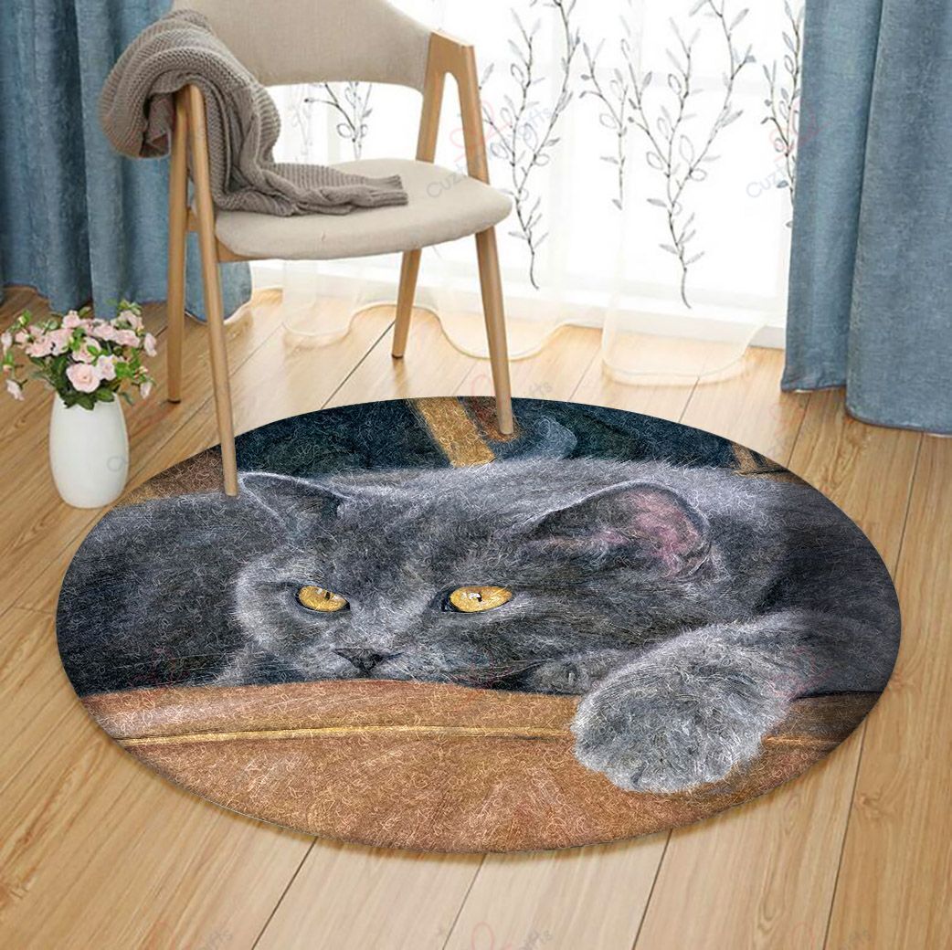Big Grey Cat Round Carpet Floor Rug Living Room Bedroom Decor Round Area Rug Carpet Big Grey Cat Round Carpet Floor Rug Living Room Bedroom Decor Round Area Rug Carpet