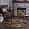 Big Sky Nature Round Carpet Floor Rug Living Room Bedroom Decor Round Area Rug Carpet