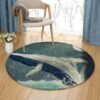 Big Whale Round Carpet Floor Rug Living Room Bedroom Decor Round Area Rug Carpet