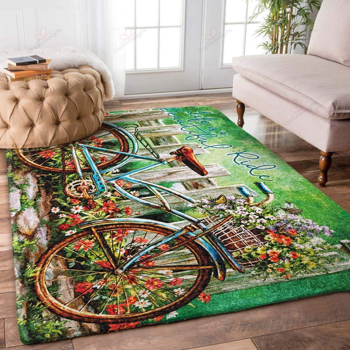 Bike Flowers Rug Sport Decor Gift Floor Decor Living Room Carpet Rug Area Rug - 3c367fc6a6ac Bike Flowers Rug Sport Decor Gift Floor Decor Living Room Carpet Rug Area Rug - 3c367fc6a6ac