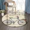 Bike Round Carpet Floor Rug Living Room Bedroom Decor Round Area Rug Carpet