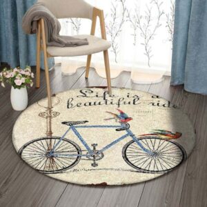 Bike Round Carpet Floor Rug Living Room Bedroom Decor Round Area Rug Carpet