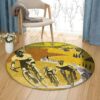 Bike Racing Round Carpet Floor Rug Living Room Bedroom Decor Round Area Rug Carpet