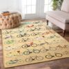 Bike Yellow Rug Sport Decor Gift Floor Decor Living Room Carpet Rug Area Rug - e4801851291e