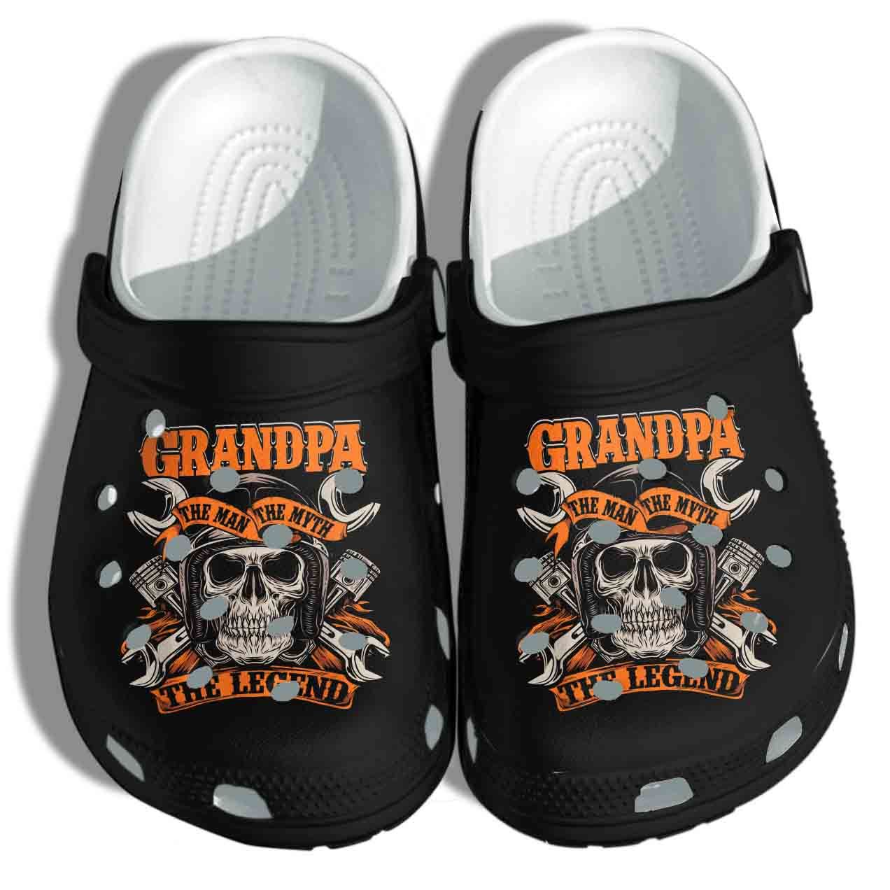 Biker Tattoo Skull Grandpa The Man The Myth Shoes Crocs Clog – The Legend Motorcycle Shoes Clog Birthday Gift For Man Boy Father Grandpa Biker Tattoo Skull Grandpa The Man The Myth Shoes Crocs Clog – The Legend Motorcycle Shoes Clog Birthday Gift For Man Boy Father Grandpa