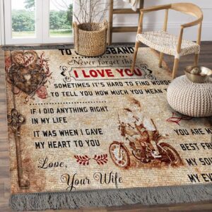 Biker Wife To Husband I Love You Rug Sport Decor Gift Floor Decor Living Room Carpet Rug Area Rug - 86ac6d13658e