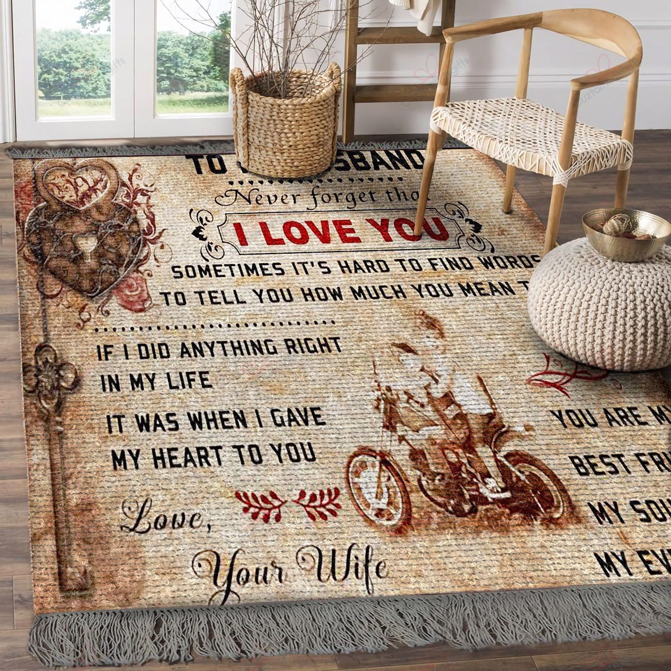 Biker Wife To Husband I Love You Rug Sport Decor Gift Floor Decor Living Room Carpet Rug Area Rug - 86ac6d13658e Biker Wife To Husband I Love You Rug Sport Decor Gift Floor Decor Living Room Carpet Rug Area Rug - 86ac6d13658e