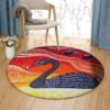 Billed Duck Round Carpet Floor Rug Living Room Bedroom Decor Round Area Rug Carpet