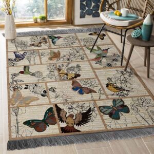 Bird And Butterfly Rug Sport Decor Gift Floor Decor Living Room Carpet Rug Area Rug - 5331926d1314