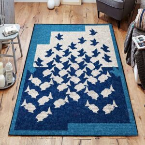 Bird And Fish Rug Sport Decor Gift Floor Decor Living Room Carpet Rug Area Rug - 1e3bf338f93a