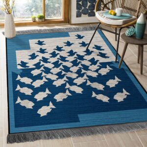 Bird And Fish Rug Sport Decor Gift Floor Decor Living Room Carpet Rug Area Rug - e61e347c7233