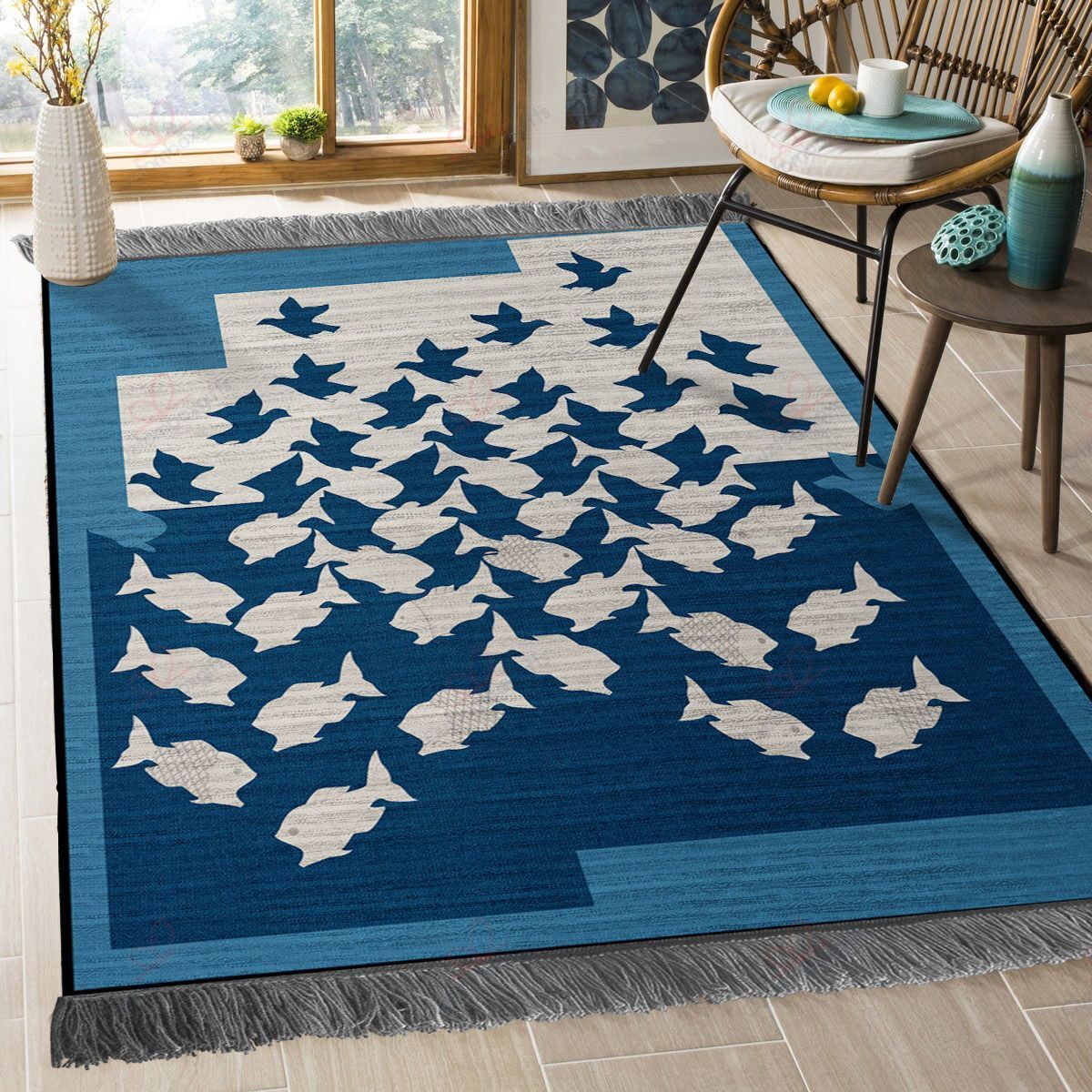 Bird And Fish Rug Sport Decor Gift Floor Decor Living Room Carpet Rug Area Rug - e61e347c7233 Bird And Fish Rug Sport Decor Gift Floor Decor Living Room Carpet Rug Area Rug - e61e347c7233