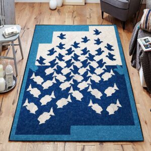 Bird And Fish Rug Sport Decor Gift Floor Decor Living Room Carpet Rug Area Rug - da6a32987bdd