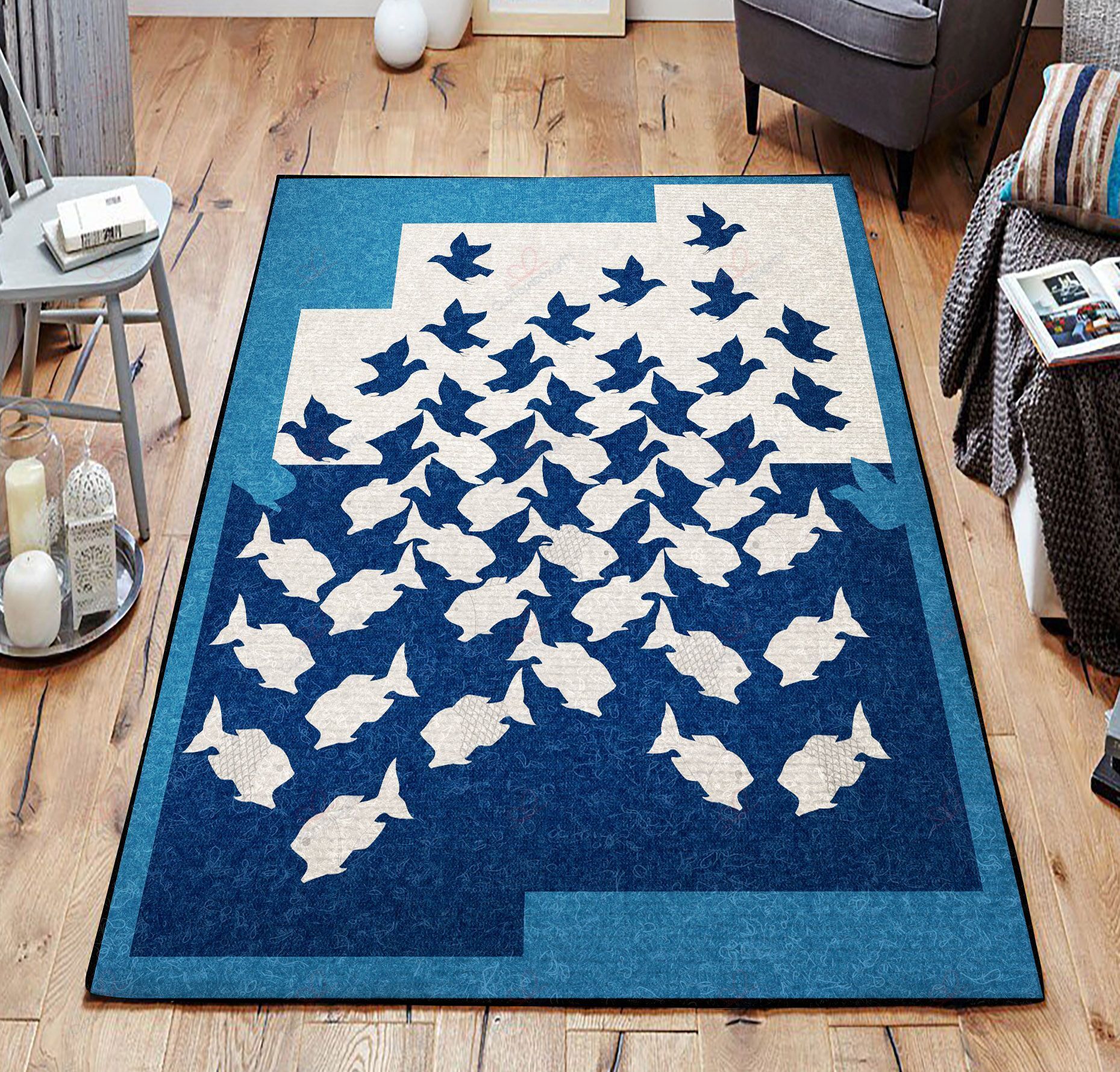 Bird And Fish Rug Sport Decor Gift Floor Decor Living Room Carpet Rug Area Rug - da6a32987bdd Bird And Fish Rug Sport Decor Gift Floor Decor Living Room Carpet Rug Area Rug - da6a32987bdd