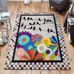 Bird And Flower 01 Rug Sport Decor Gift Floor Decor Living Room Carpet Rug Area Rug - 23e2aa0a6d8b