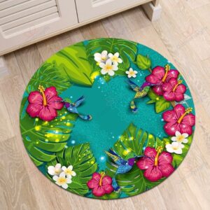 Bird And Flower Round Carpet Floor Rug Living Room Bedroom Decor Round Area Rug Carpet