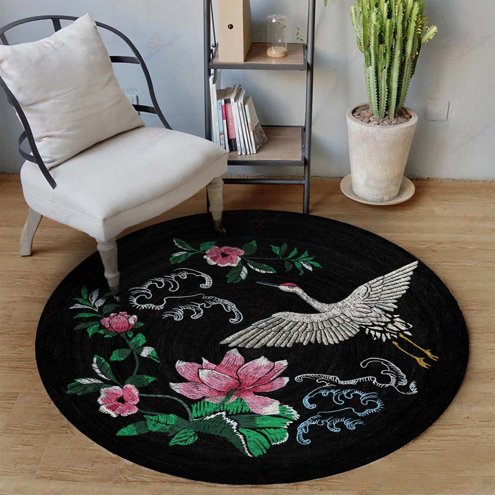 Bird And Pink Flower Round Carpet Floor Rug Living Room Bedroom Decor Round Area Rug Carpet Bird And Pink Flower Round Carpet Floor Rug Living Room Bedroom Decor Round Area Rug Carpet