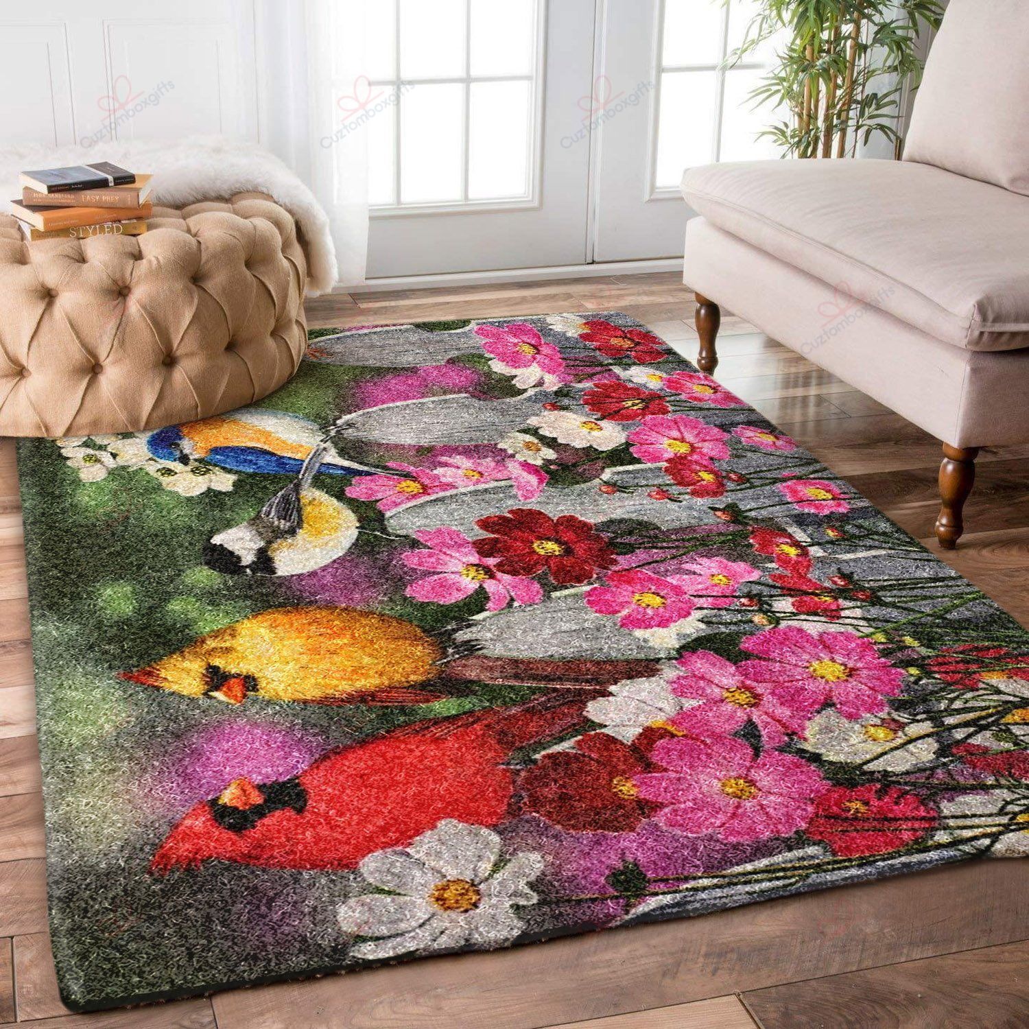Bird And Red Flower Rug Sport Decor Gift Floor Decor Living Room Carpet Rug Area Rug - ba06ff63c9ea Bird And Red Flower Rug Sport Decor Gift Floor Decor Living Room Carpet Rug Area Rug - ba06ff63c9ea