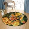 Bird And Roses Round Carpet Floor Rug Living Room Bedroom Decor Round Area Rug Carpet
