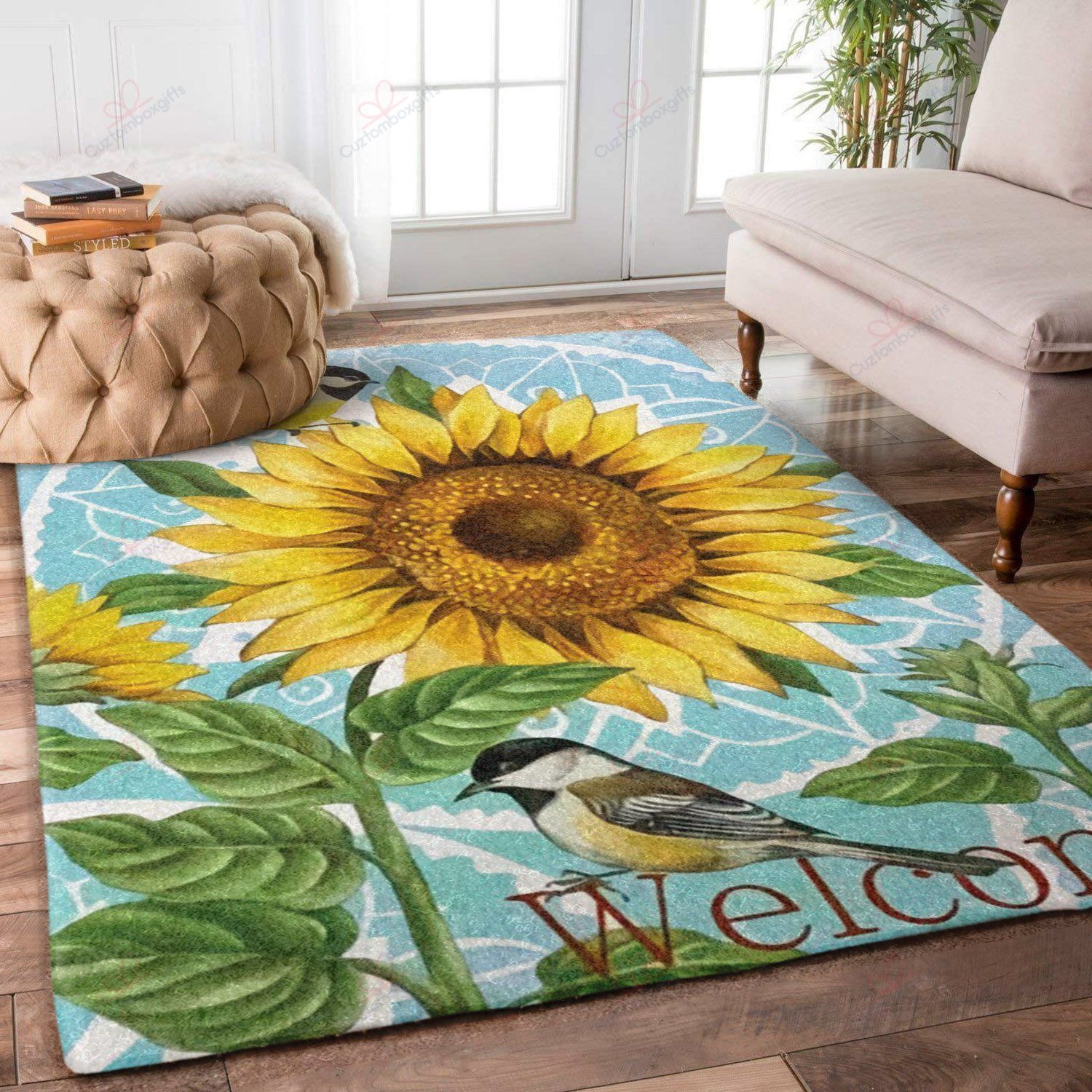 Bird And Sunflower Rug Sport Decor Gift Floor Decor Living Room Carpet Rug Area Rug - e3eb568a3f9f Bird And Sunflower Rug Sport Decor Gift Floor Decor Living Room Carpet Rug Area Rug - e3eb568a3f9f