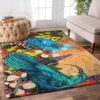 Bird Blue Colorful Flower Rug Sport Decor Gift Floor Decor Living Room Carpet Rug Area Rug - 921af0caf2ef