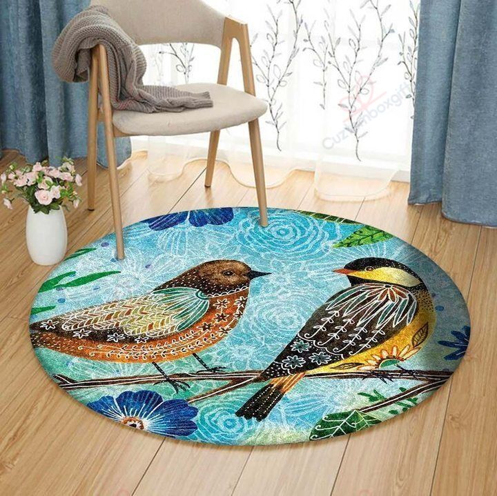Bird Couple Round Carpet Floor Rug Living Room Bedroom Decor Round Area Rug Carpet Bird Couple Round Carpet Floor Rug Living Room Bedroom Decor Round Area Rug Carpet