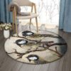 Bird Family Round Carpet Floor Rug Living Room Bedroom Decor Round Area Rug Carpet