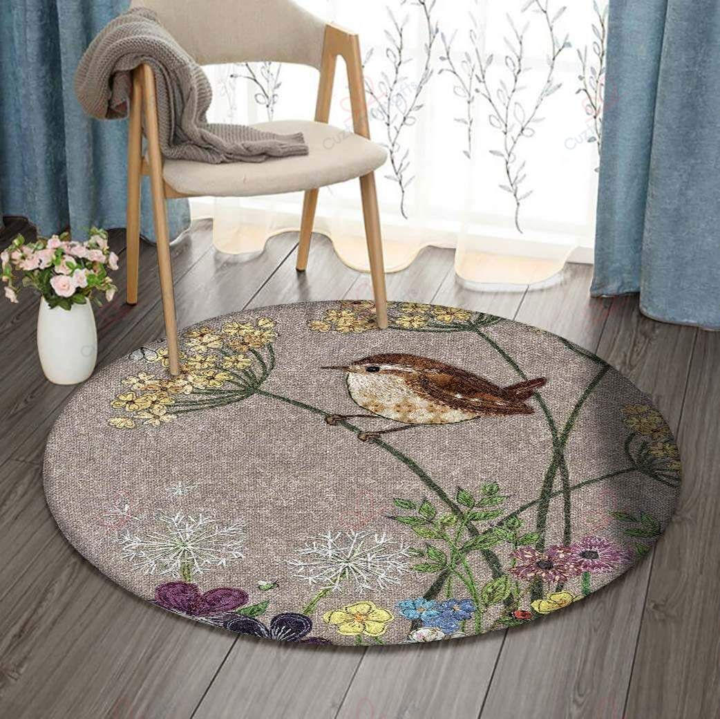 Bird Flower Round Carpet Floor Rug Living Room Bedroom Decor Round Area Rug Carpet Bird Flower Round Carpet Floor Rug Living Room Bedroom Decor Round Area Rug Carpet