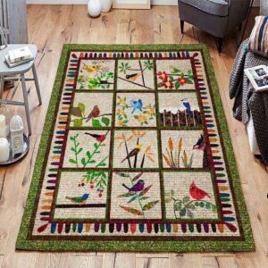 Bird Flower Picture Rug Sport Decor Gift Floor Decor Living Room Carpet Rug Area Rug - a8c5370cf96d