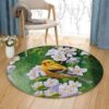 Bird Flowers 2 Round Carpet Floor Rug Living Room Bedroom Decor Round Area Rug Carpet
