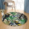Bird Flowers 3 Round Carpet Floor Rug Living Room Bedroom Decor Round Area Rug Carpet