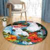 Bird Round Carpet Floor Rug Living Room Bedroom Decor Round Area Rug Carpet