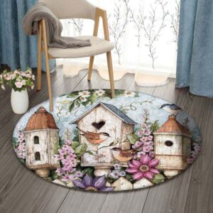 Bird Nest Round Carpet Floor Rug Living Room Bedroom Decor Round Area Rug Carpet