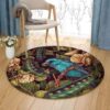 Bird On Tree Round Carpet Floor Rug Living Room Bedroom Decor Round Area Rug Carpet