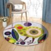 Bird Pattern 3 Round Carpet Floor Rug Living Room Bedroom Decor Round Area Rug Carpet