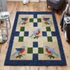 Bird Pattern Blue Rug Sport Decor Gift Floor Decor Living Room Carpet Rug Area Rug - badcd5fbbd61