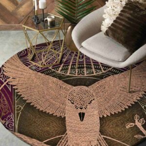 Bird Pattern Round Carpet Floor Rug Living Room Bedroom Decor Round Area Rug Carpet