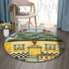Bird Tea Round Carpet Floor Rug Living Room Bedroom Decor Round Area Rug Carpet