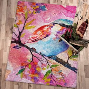 Bird Watercolor Rug Sport Decor Gift Floor Decor Living Room Carpet Rug Area Rug - df6622051c01