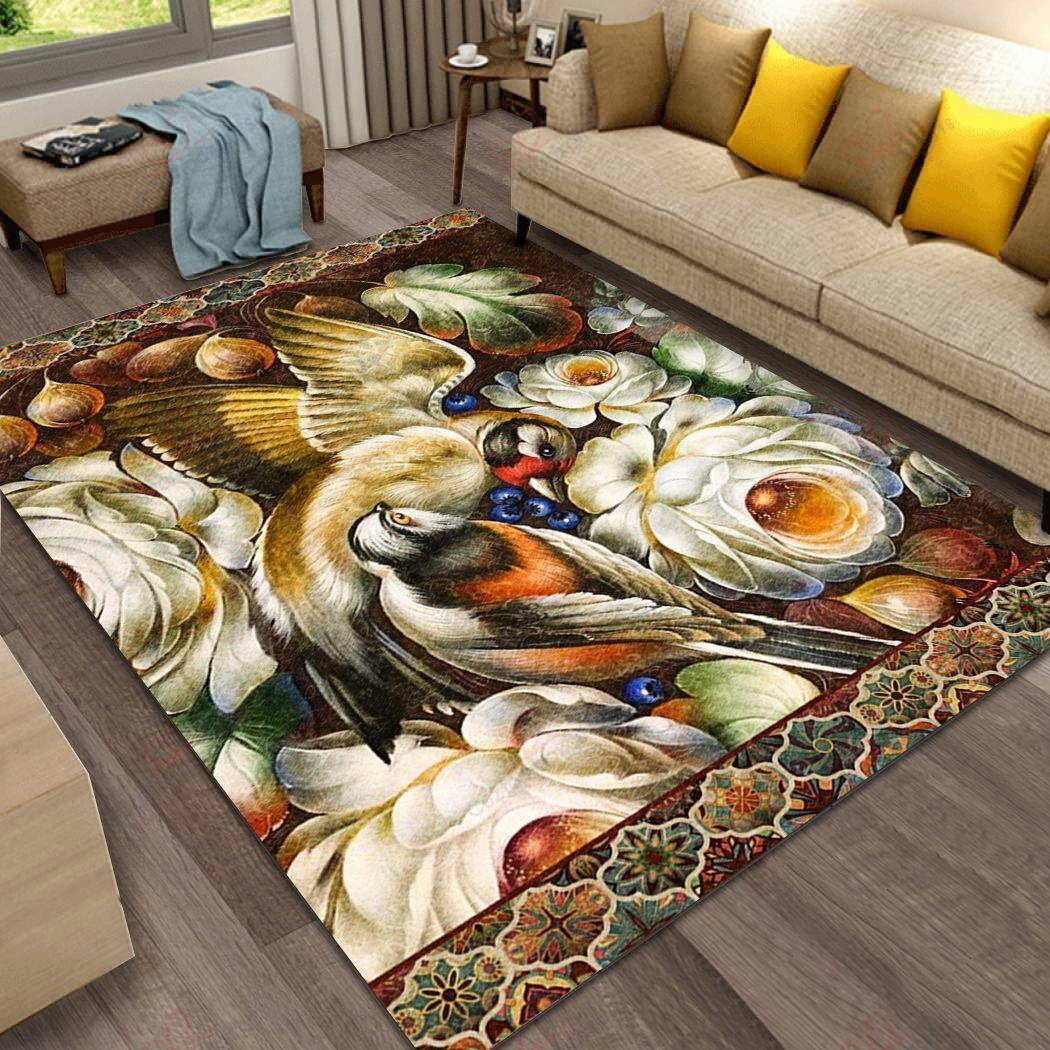 Bird White Flowers Rug Sport Decor Gift Floor Decor Living Room Carpet Rug Area Rug - f20c289767d4 Bird White Flowers Rug Sport Decor Gift Floor Decor Living Room Carpet Rug Area Rug - f20c289767d4