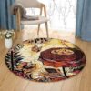 Birds And Flowers Round Carpet Floor Rug Living Room Bedroom Decor Round Area Rug Carpet