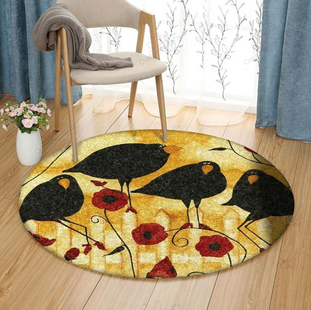 Birds And Flowers Round Carpet Floor Rug Living Room Bedroom Decor Round Area Rug Carpet Birds And Flowers Round Carpet Floor Rug Living Room Bedroom Decor Round Area Rug Carpet