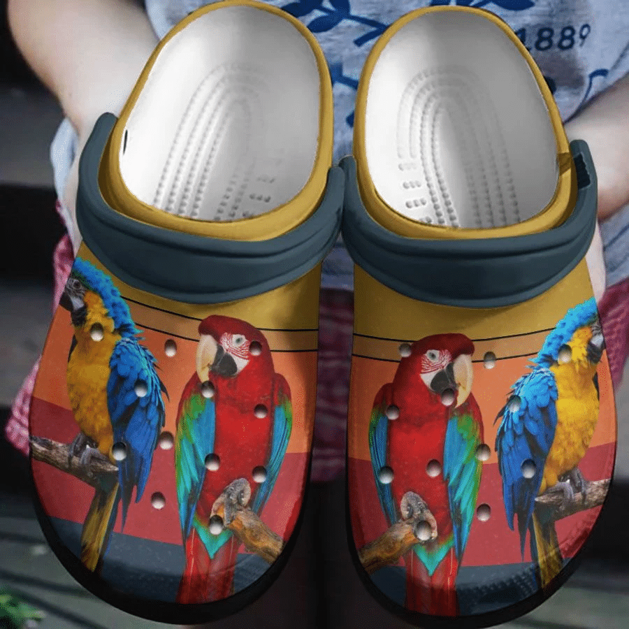 Birds Macow And Red Parrot Crocs Clog Shoes – Couple Parrot Shoes Crocbland Clog Birthday Gifts For Man Woman Birds Macow And Red Parrot Crocs Clog Shoes – Couple Parrot Shoes Crocbland Clog Birthday Gifts For Man Woman