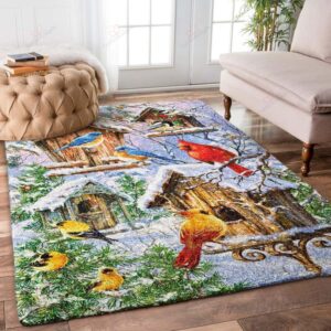Birds Snow Rug Sport Decor Gift Floor Decor Living Room Carpet Rug Area Rug - 58863d30adec