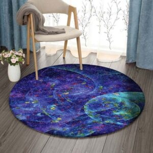 Birth Of Time Fractal Round Carpet Floor Rug Living Room Bedroom Decor Round Area Rug Carpet