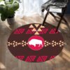 Bison Arrow Native American Pride Round Carpet Floor Rug Living Room Bedroom Decor Round Area Rug Carpet