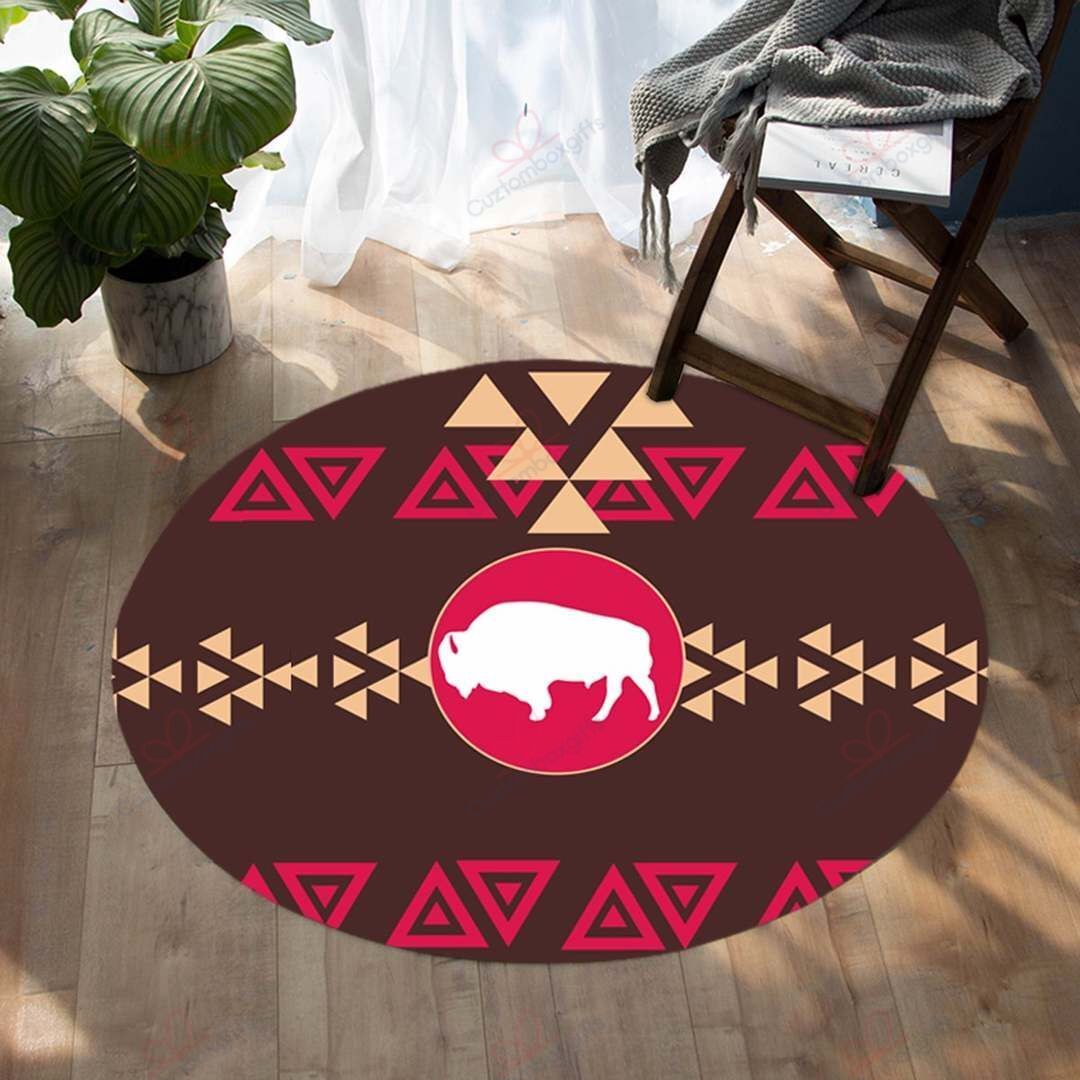 Bison Arrow Native American Pride Round Carpet Floor Rug Living Room Bedroom Decor Round Area Rug Carpet Bison Arrow Native American Pride Round Carpet Floor Rug Living Room Bedroom Decor Round Area Rug Carpet