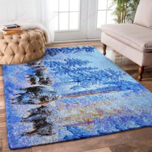 Bison Blue Rug Sport Decor Gift Floor Decor Living Room Carpet Rug Area Rug - 400de4402f2b