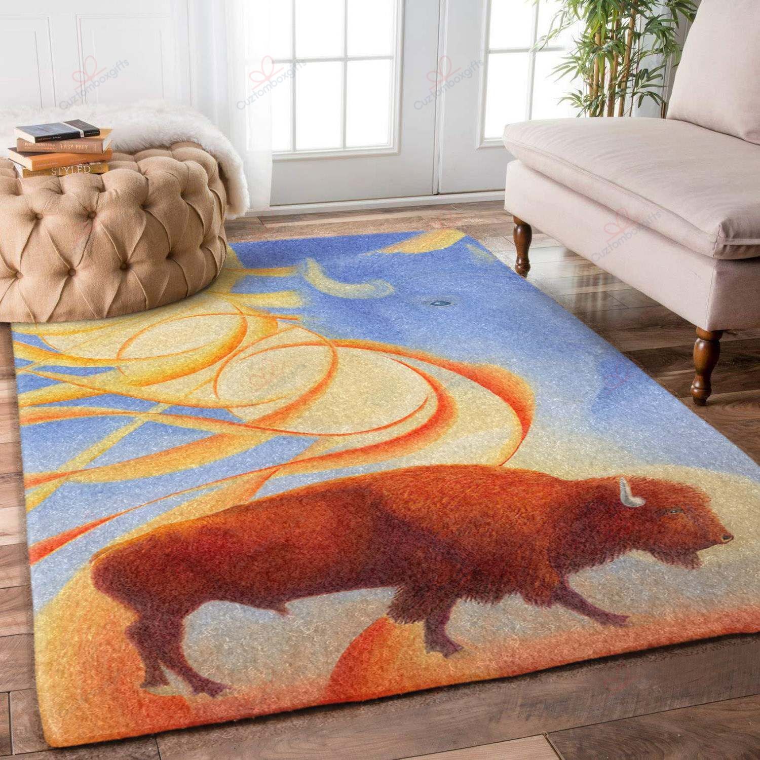 Bison Orange Rug Sport Decor Gift Floor Decor Living Room Carpet Rug Area Rug - 42359bb5b336 Bison Orange Rug Sport Decor Gift Floor Decor Living Room Carpet Rug Area Rug - 42359bb5b336